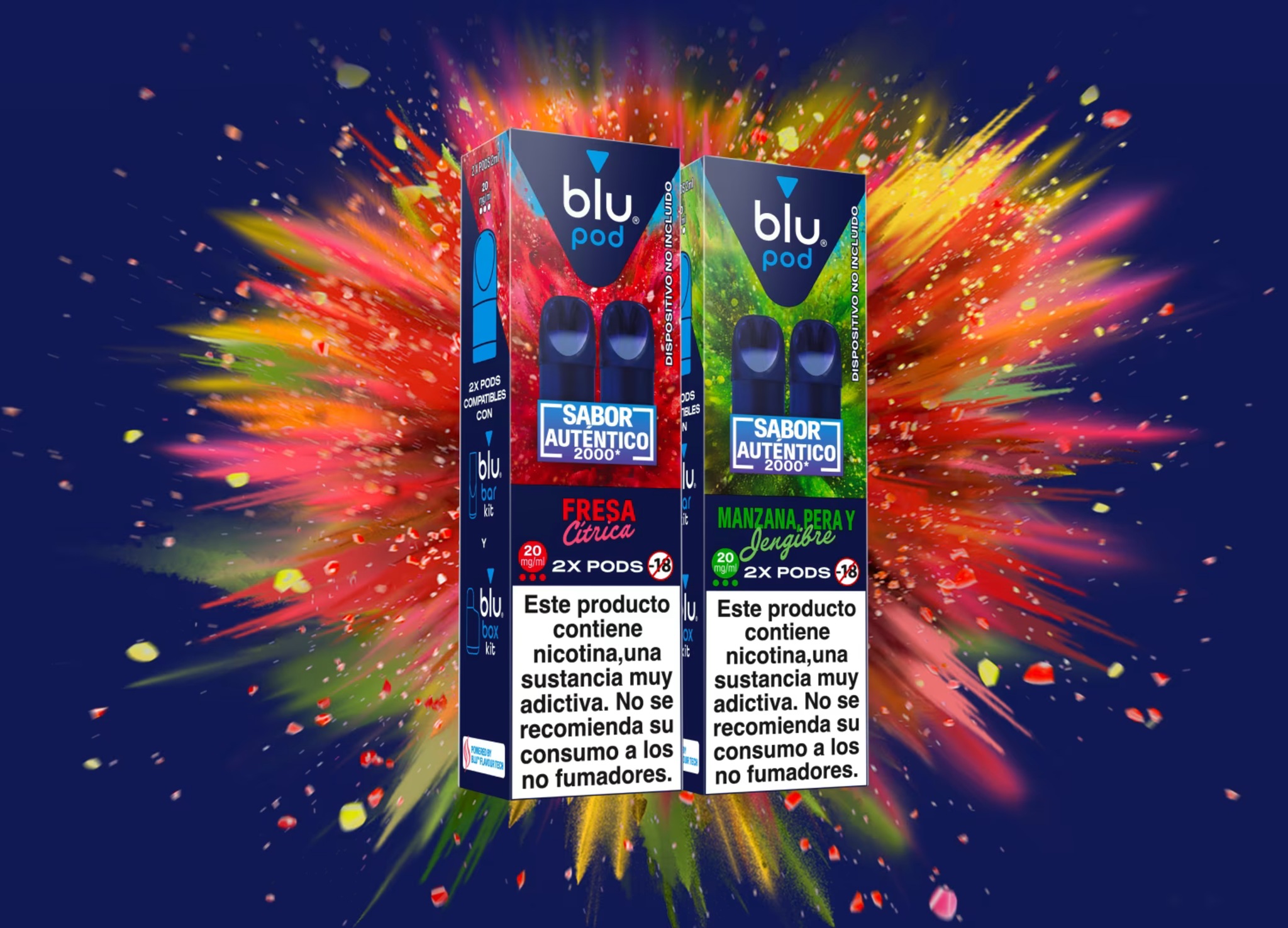 Nuevos sabores blu - fresa cítrica y Manzana Jengibre